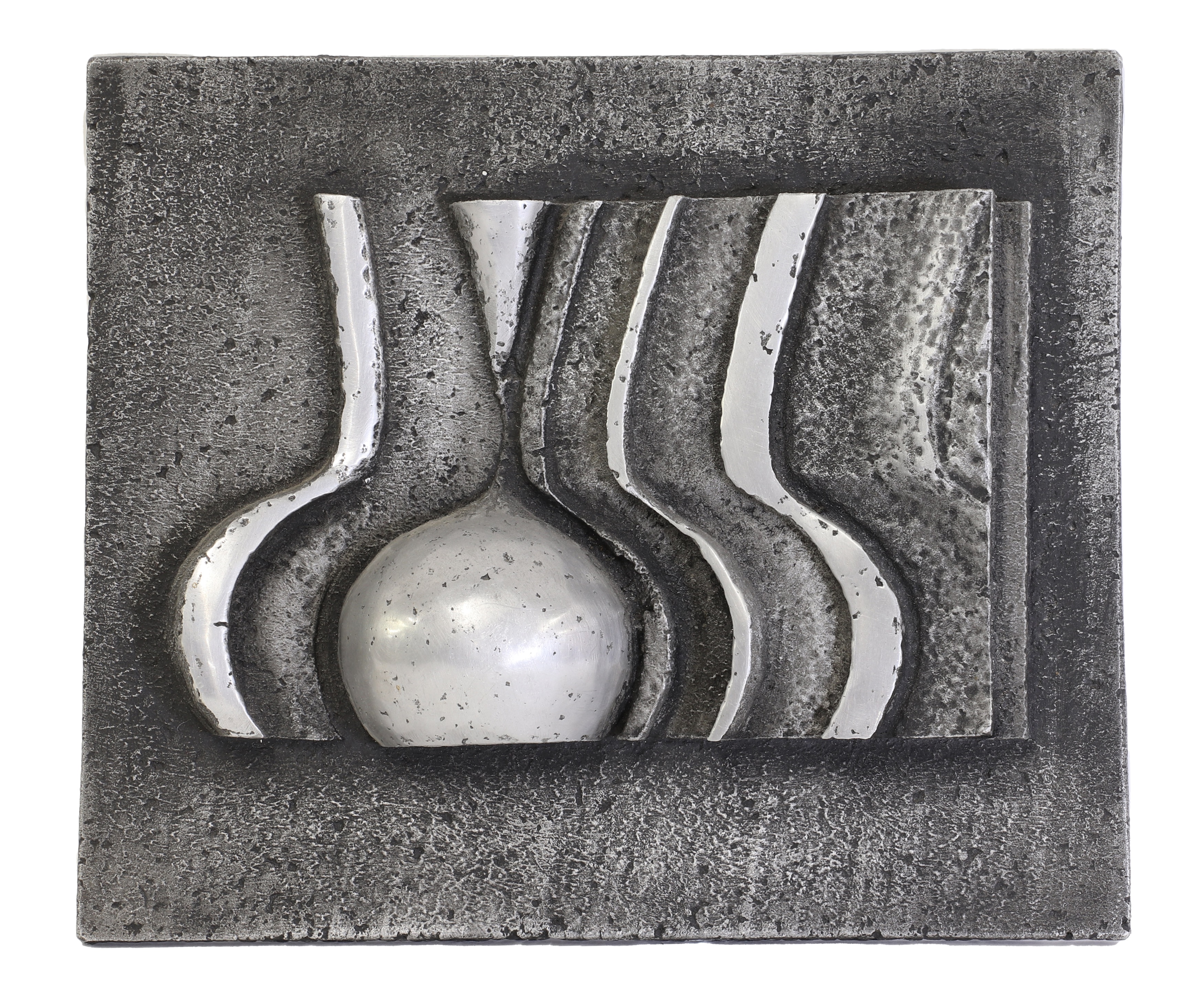 Jonathan Clarke (b.1961) 'Relief' cast aluminium 23.5cm wide 5.5cm deep 19.5cm high (£300-500)